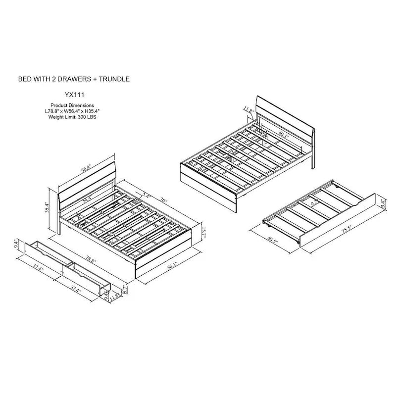 Modern-Style Full-Size Bed Frame