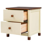 3-Pieces Bedroom Sets Full Size Platform Bed with Nightstand and Storage dresser,White+Gray