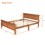 CUSchoice Queen Size Wood Platform Bed with Headboard