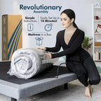 Renanim SF Adjustable Base w/ 12 Hybrid Mattress, Massage, USB, Underbed Light, App, Head & Foot Incline