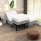 Renanim SF Adjustable Base w/ 12 Hybrid Mattress, Massage, USB, Underbed Light, App, Head & Foot Incline