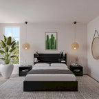 Hunter Platform Bed With Headboard And 2 Nightstands