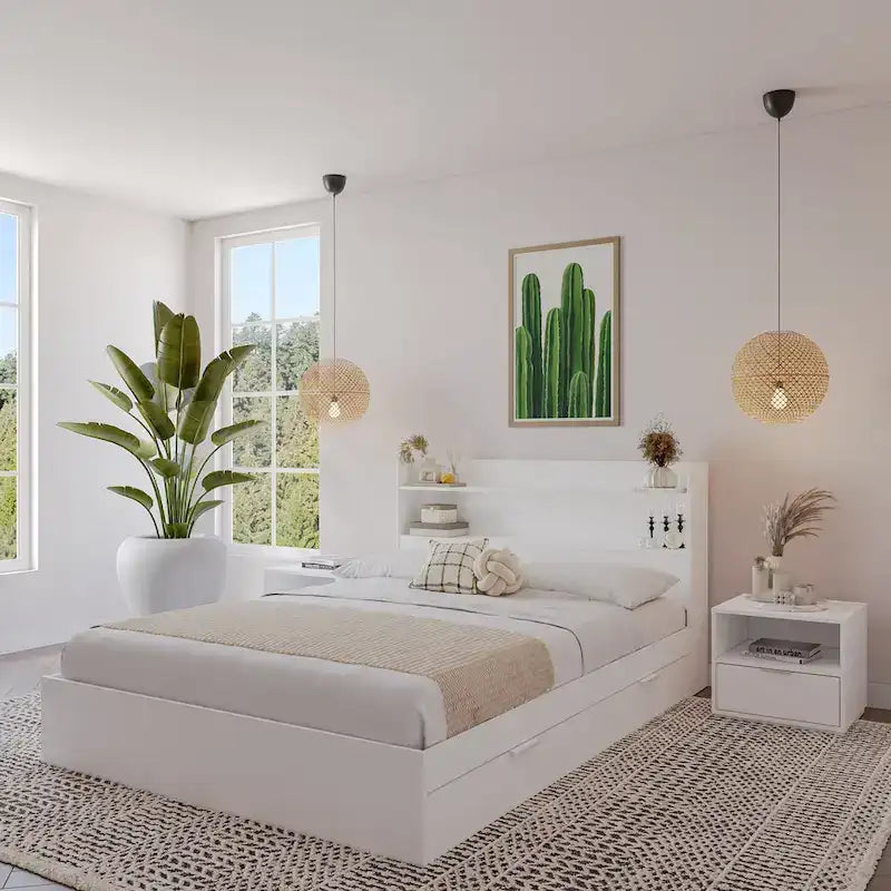 Hunter Platform Bed With Headboard And 2 Nightstands