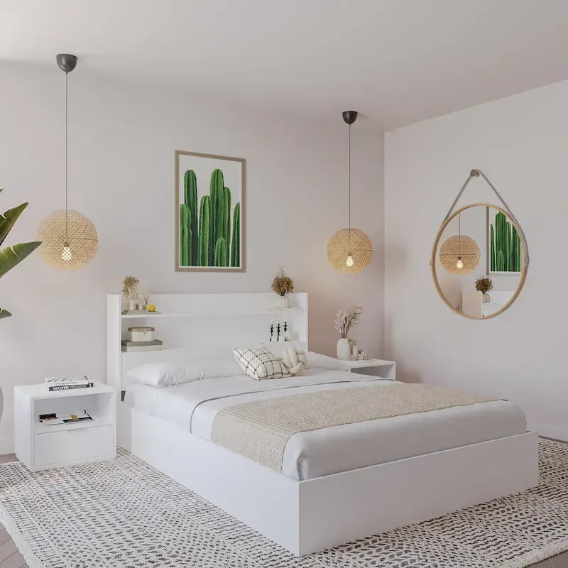 Hunter Platform Bed With Headboard And 2 Nightstands
