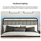 Modern Solid Wood And Rattan Bed (With Led Headboard)