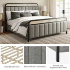 Modern Solid Wood And Rattan Bed (With Led Headboard)