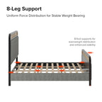 Modern Solid Wood And Rattan Bed (With Led Headboard)