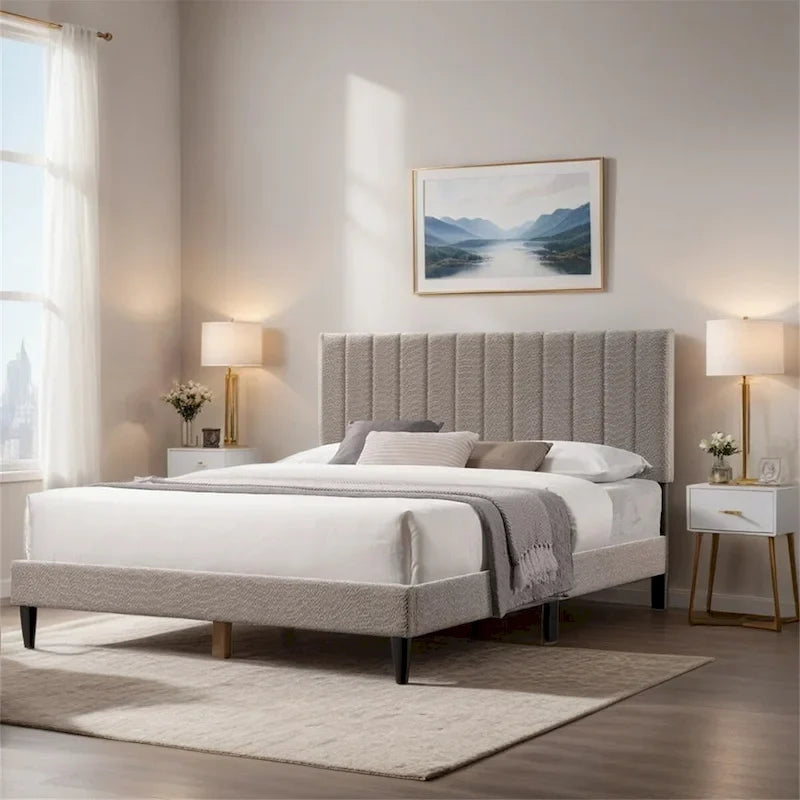 Queen Size Tufted Upholstered Platform Bed