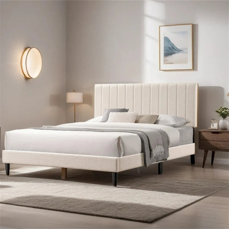 Queen Size Tufted Upholstered Platform Bed