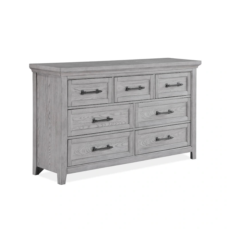 Debra 6 Piece Gray Panel Bench Footboard Bedroom Set