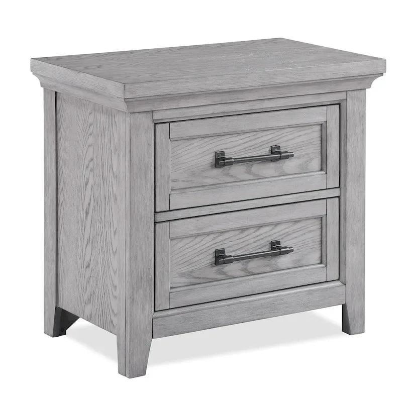 Debra 6 Piece Gray Panel Bench Footboard Bedroom Set