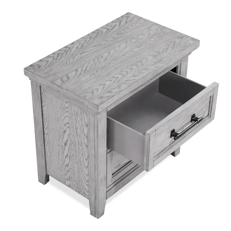 Debra 6 Piece Gray Panel Bench Footboard Bedroom Set