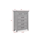 Debra 6 Piece Gray Panel Bench Footboard Bedroom Set