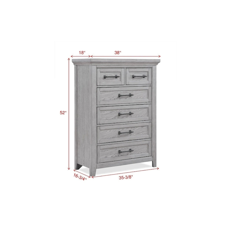 Debra 6 Piece Gray Panel Bench Footboard Bedroom Set
