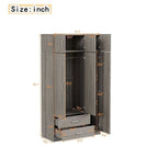 Mirror Wardrobe with 2 Drawers and Top Cabinet by Harper&Bright Designs