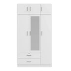 Mirror Wardrobe with 2 Drawers and Top Cabinet by Harper&Bright Designs