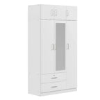 Mirror Wardrobe with 2 Drawers and Top Cabinet by Harper&Bright Designs