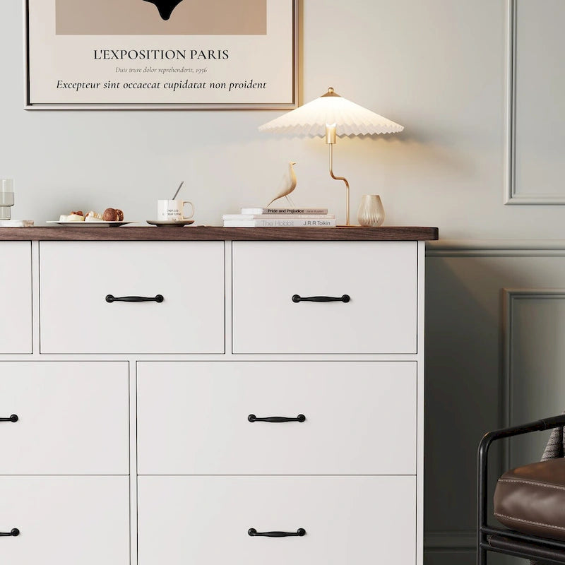 Modern Dresser for Bedroom, 7 Drawer Double Dresser Sideboard
