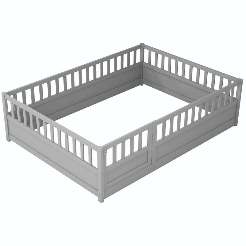 Montessori wooden children's floor bed without Support slat
