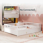 Montessori wooden children's floor bed without Support slat