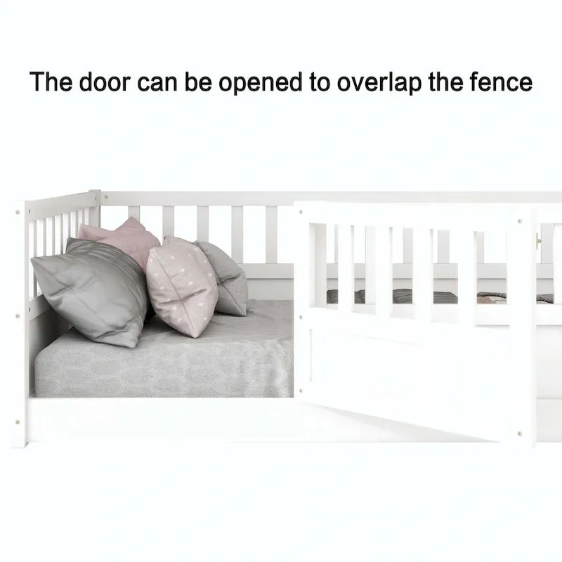 Montessori wooden children's floor bed without Support slat