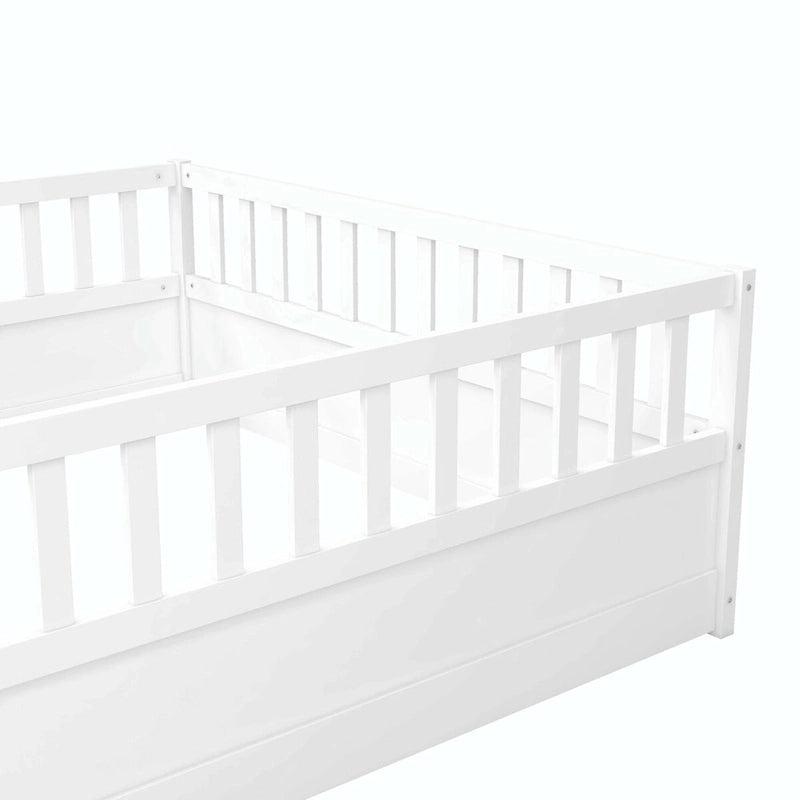 Montessori wooden children's floor bed without Support slat