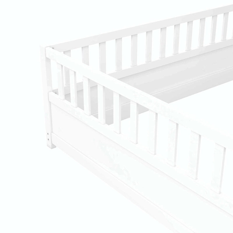 Montessori wooden children's floor bed without Support slat