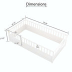 Montessori wooden children's floor bed without Support slat