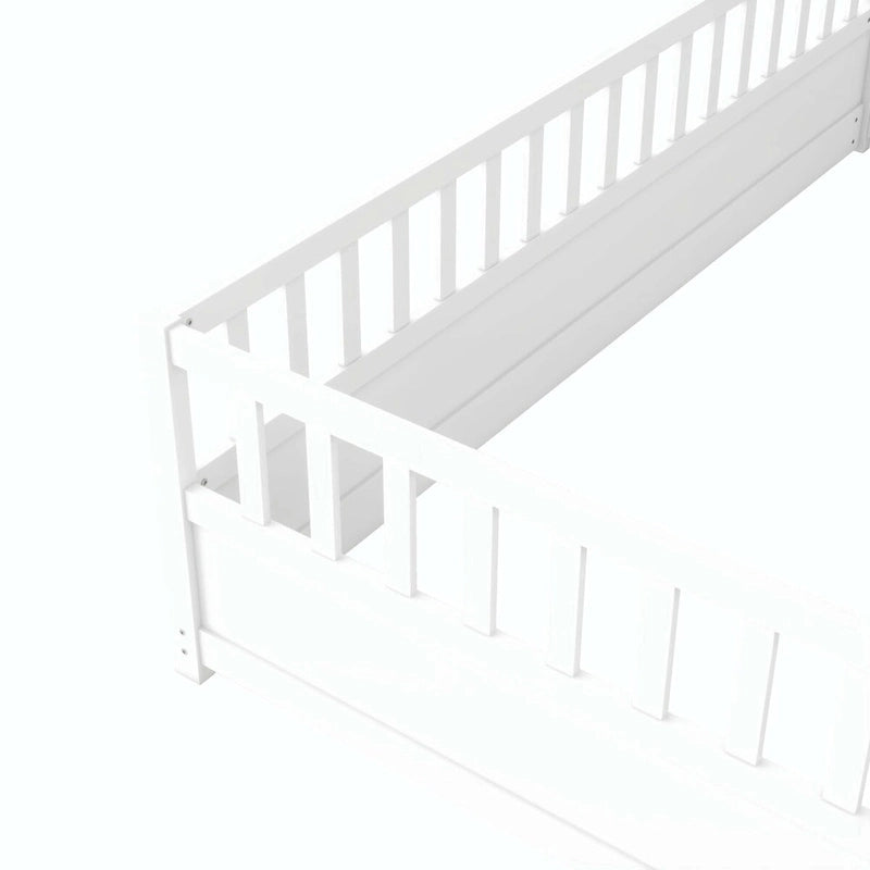 Montessori wooden children's floor bed without Support slat