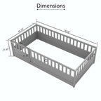 Montessori wooden children's floor bed without Support slat
