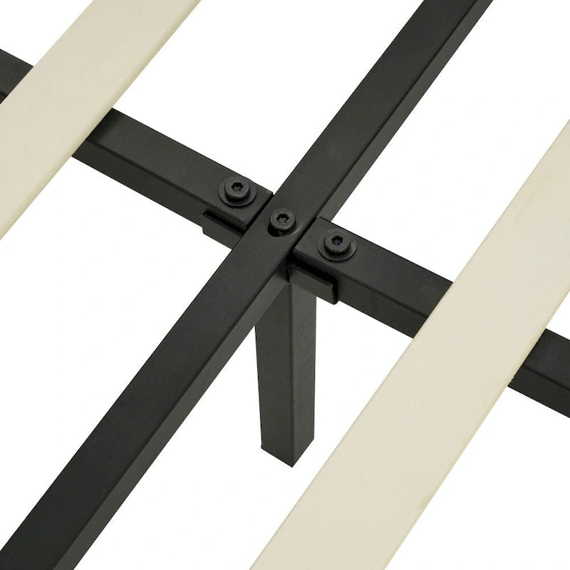 Queen Size Floating Bed Frame with Storage Headboard, Modern Upholstered Platform Bed with USB Ports