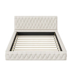 Queen Size Upholstered Bed with Tufted Headboard