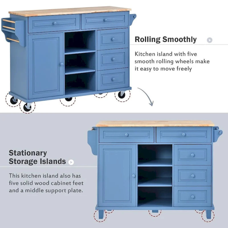 53 Rolling Mobile Island Kitchen Island Cart
