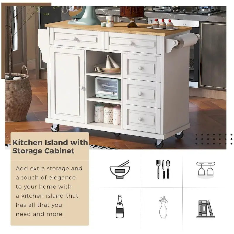 53 Rolling Mobile Island Kitchen Island Cart