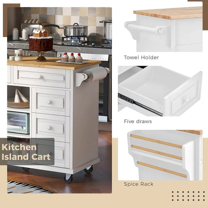 53 Rolling Mobile Island Kitchen Island Cart