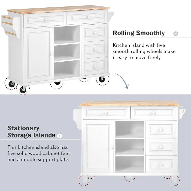 53 Rolling Mobile Island Kitchen Island Cart