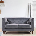 Kittleson Classic Nailhead Chesterfield Loveseat - Blue