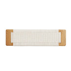 Woven Design Natural Oak Wood Dining Bench, Bed Bench, Entryway Bench, for Dining Room, Bedroom, Bathroom