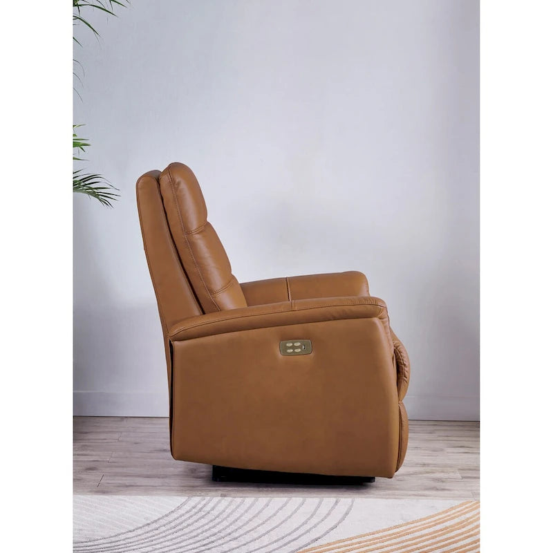 Hydeline Logan Power Headrest Top Grain Leather Recliner Chair