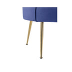 Velvet Scalloped Back Barrel Accent Chair with Metal Legs