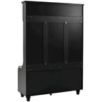 5-in-1 Entryway Bench with Shutter-shaped doors, Coat Rack, Cushion and 4 Sturdy Hooks, 47.2 Wide Hall Tree with Storage Bench