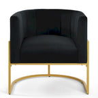 Mid-Century Upholstered Velvet Accent Chair with Curve Backrest