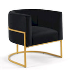 Mid-Century Upholstered Velvet Accent Chair with Curve Backrest