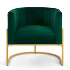 Mid-Century Upholstered Velvet Accent Chair with Curve Backrest