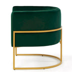 Mid-Century Upholstered Velvet Accent Chair with Curve Backrest