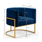 Mid-Century Upholstered Velvet Accent Chair with Curve Backrest