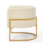Mid-Century Upholstered Velvet Accent Chair with Curve Backrest