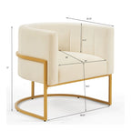 Mid-Century Upholstered Velvet Accent Chair with Curve Backrest