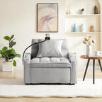Convertible Sleeper Sofa Bed with USB-Port and Cup Holders