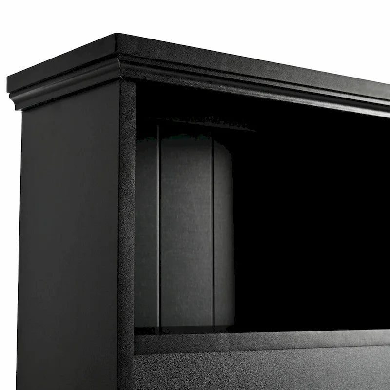 5-in-1 Entryway Bench with Shutter-shaped Doors, Coat Rack, Cushion and 4 Sturdy Hooks